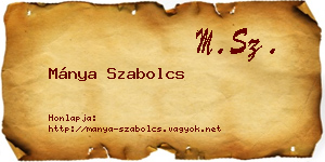 Mánya Szabolcs névjegykártya